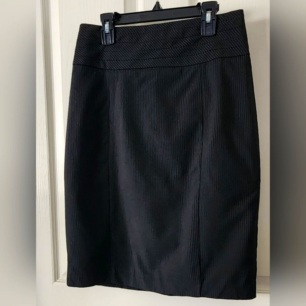 Pinstripe Skirt Black&White High waisted Business Casual attire STEAMPUNK sz 8